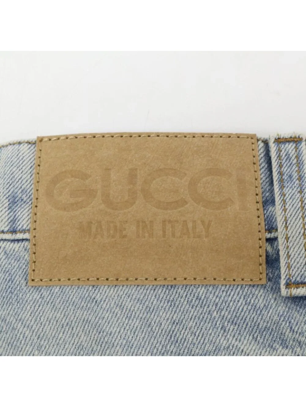 Gucci Light Blue GG Turnup Washed Denim Pants 28